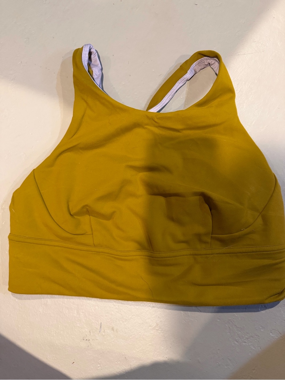 lululemon athletica High-Neck Sports Bra in Mustard Yellow size 10